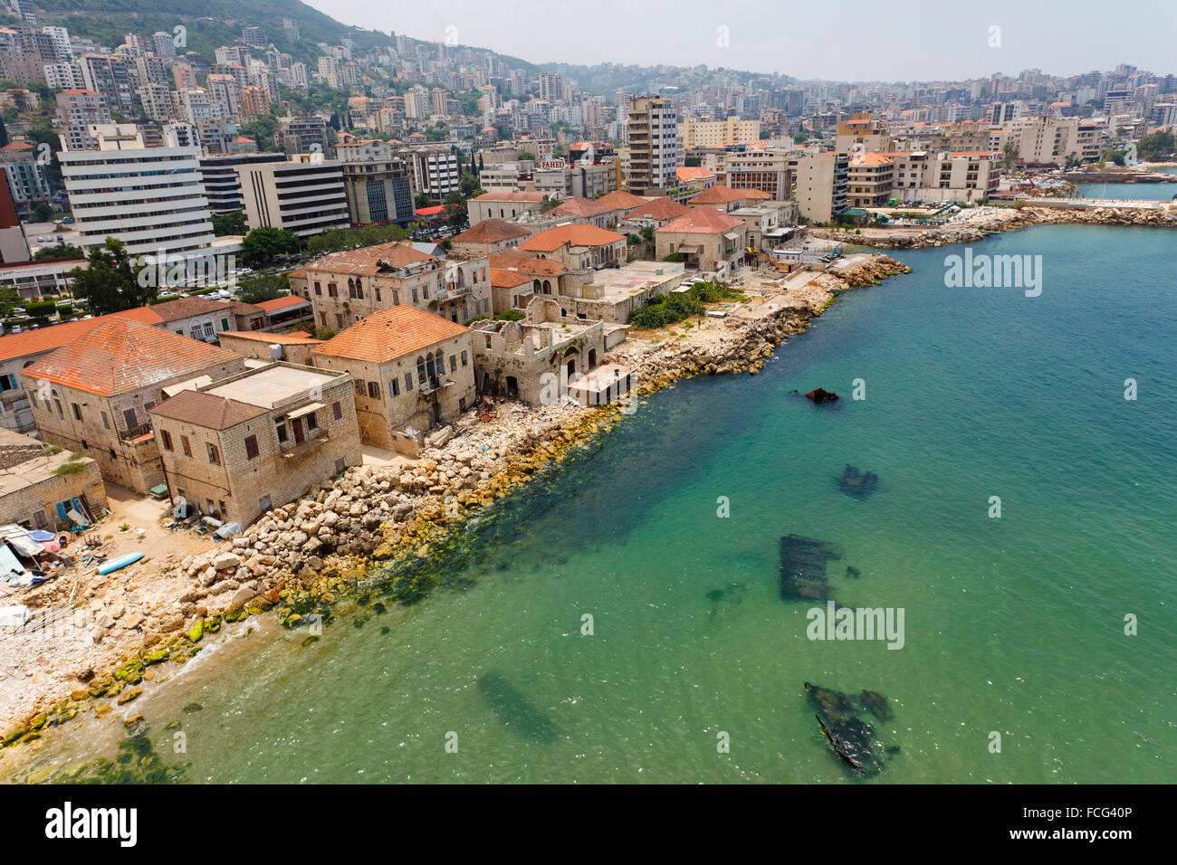 Old buildings, aerial, Jounieh, Beirut, Lebanon Stock Photo Alamy
