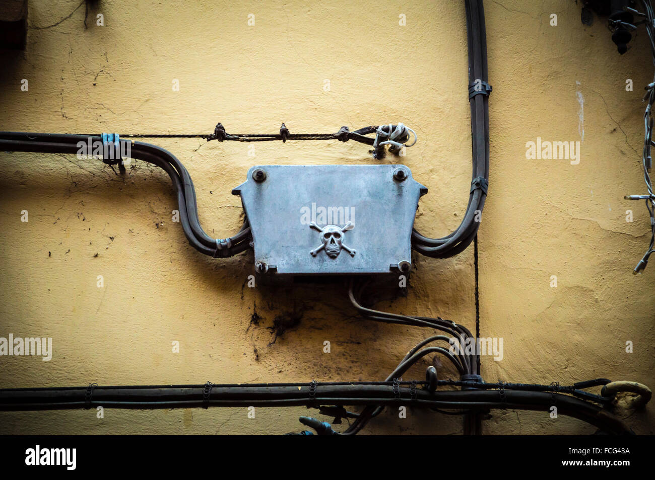 Danger old electrical plant Stock Photo