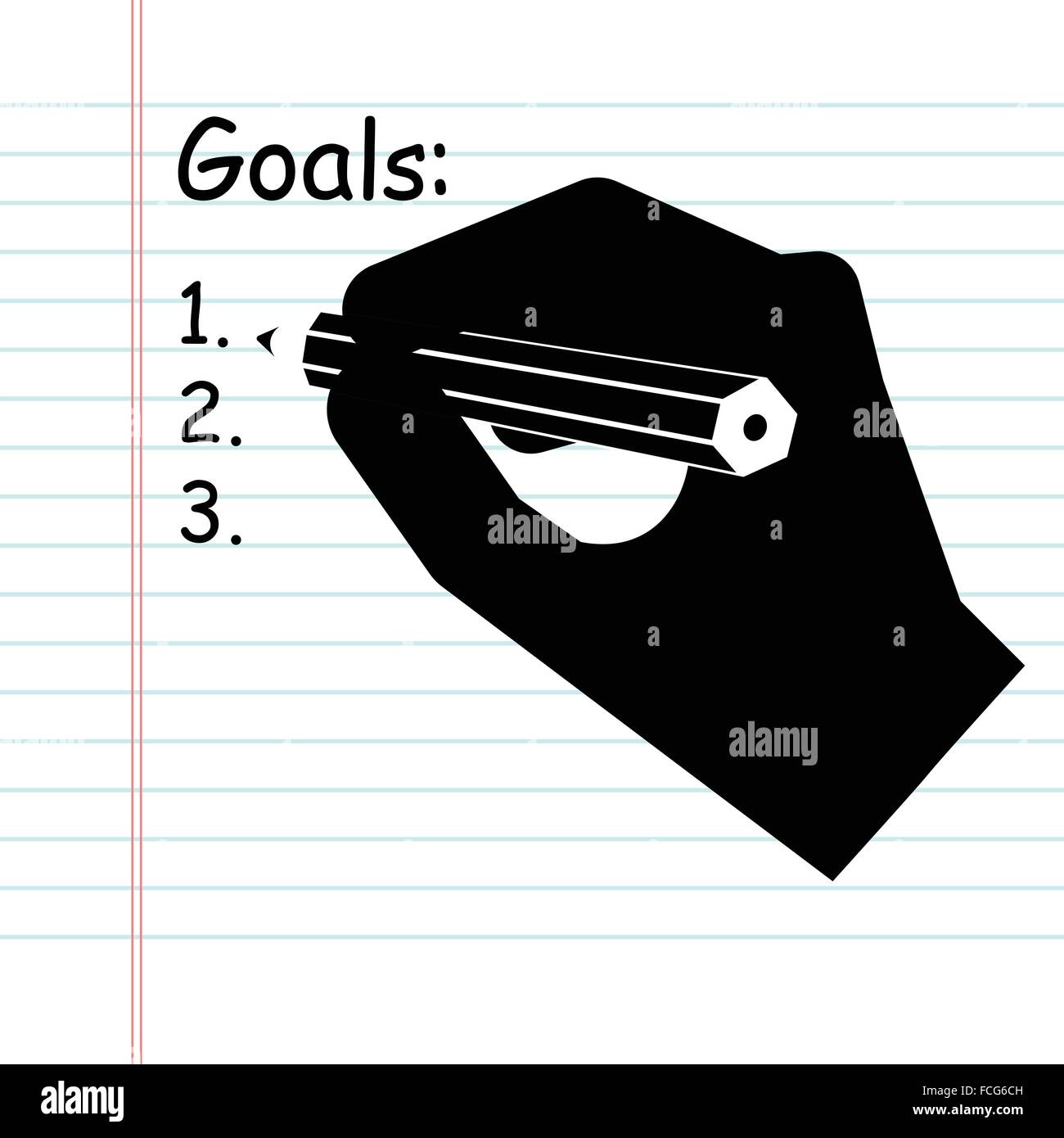 Handwriting goals list, vector Stock Vector Image & Art Alamy