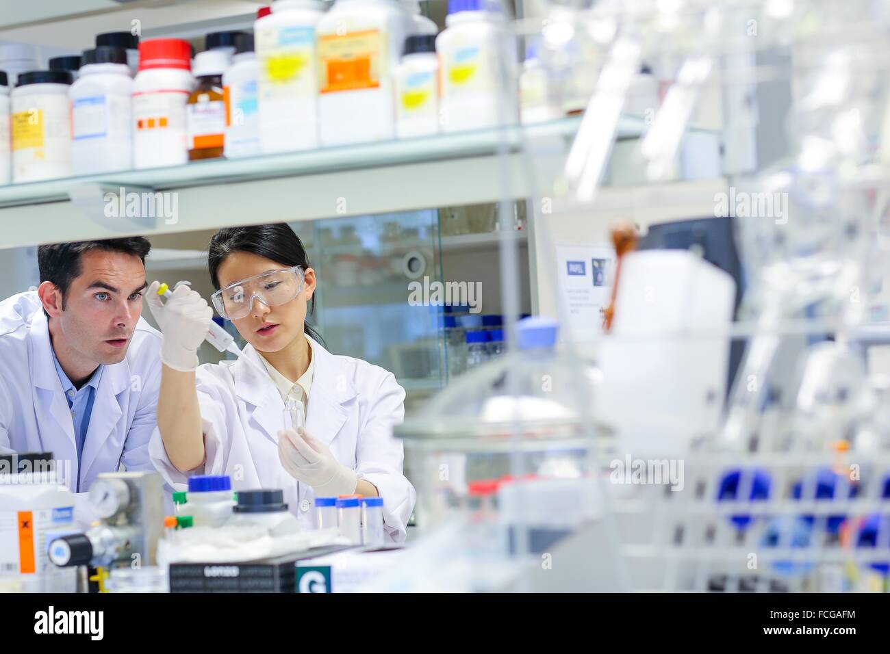 Researchers. Biological test laboratory. Chemical Analysis Laboratory. Technological Services to