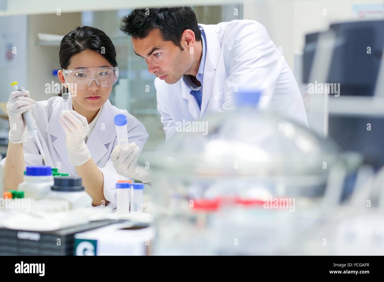 Researchers. Biological test laboratory. Chemical Analysis Laboratory. Technological Services to