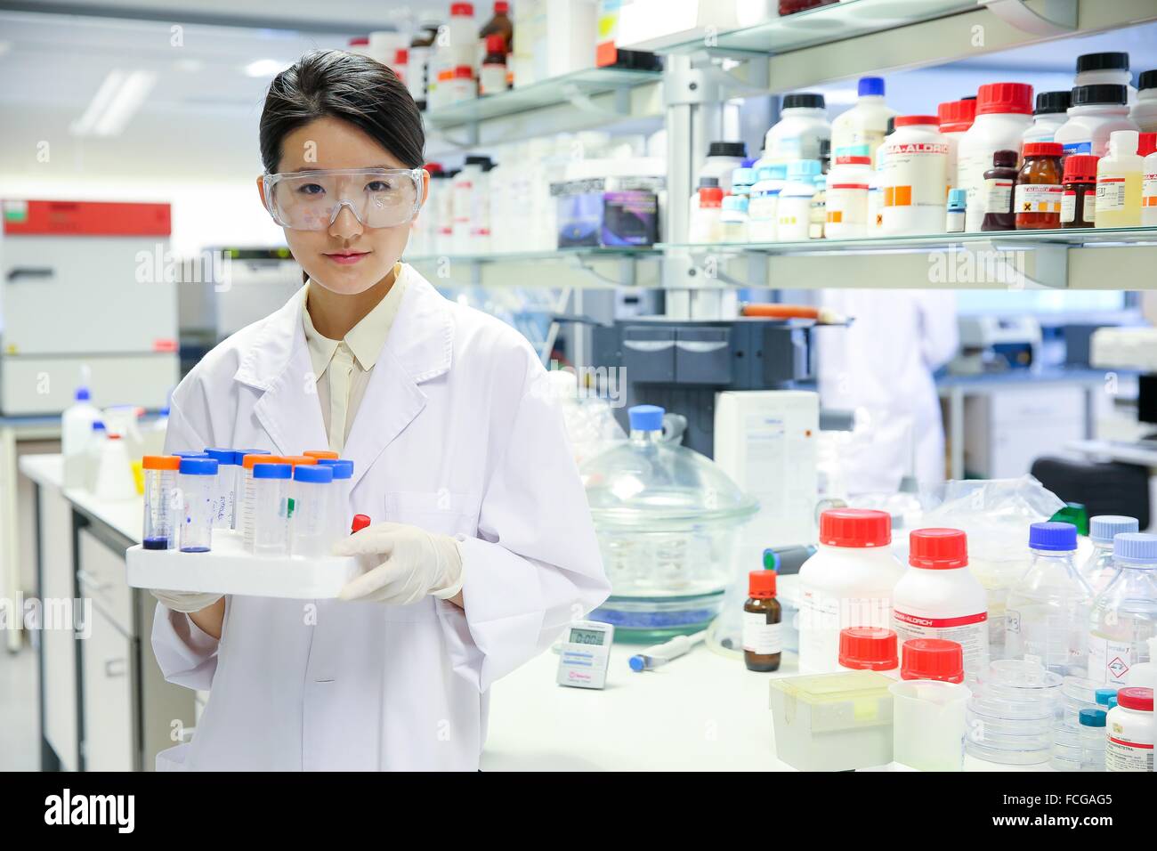 Researcher. Biological test laboratory. Chemical Analysis Laboratory