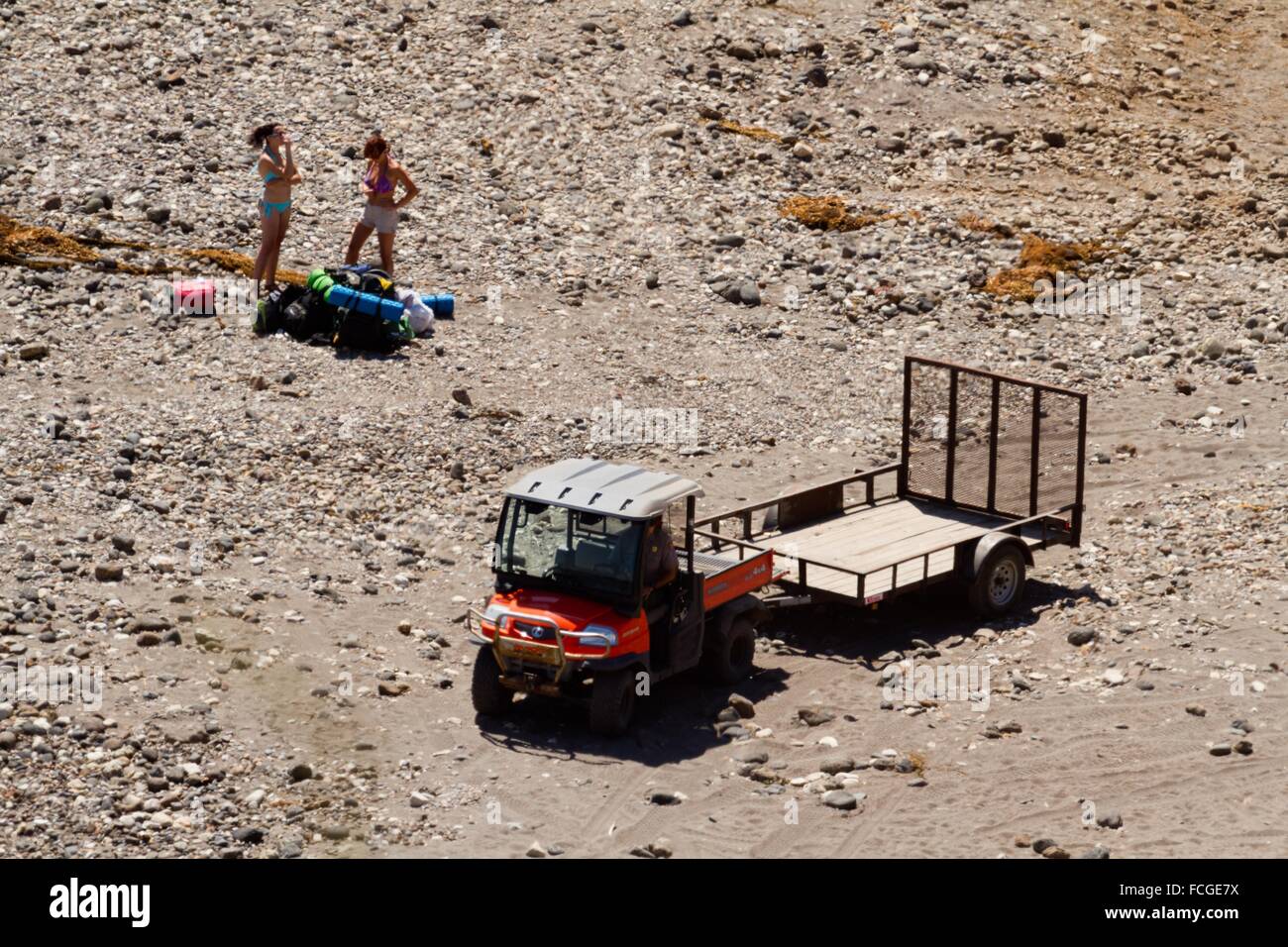Two ladies in swimsuits on Santa Cruz Island, Channel Islands National