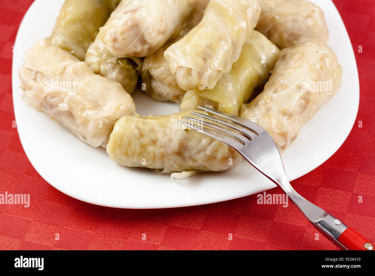 Cabbage rolls (sarma) stuffed with rice and meat Stock Photo - Alamy