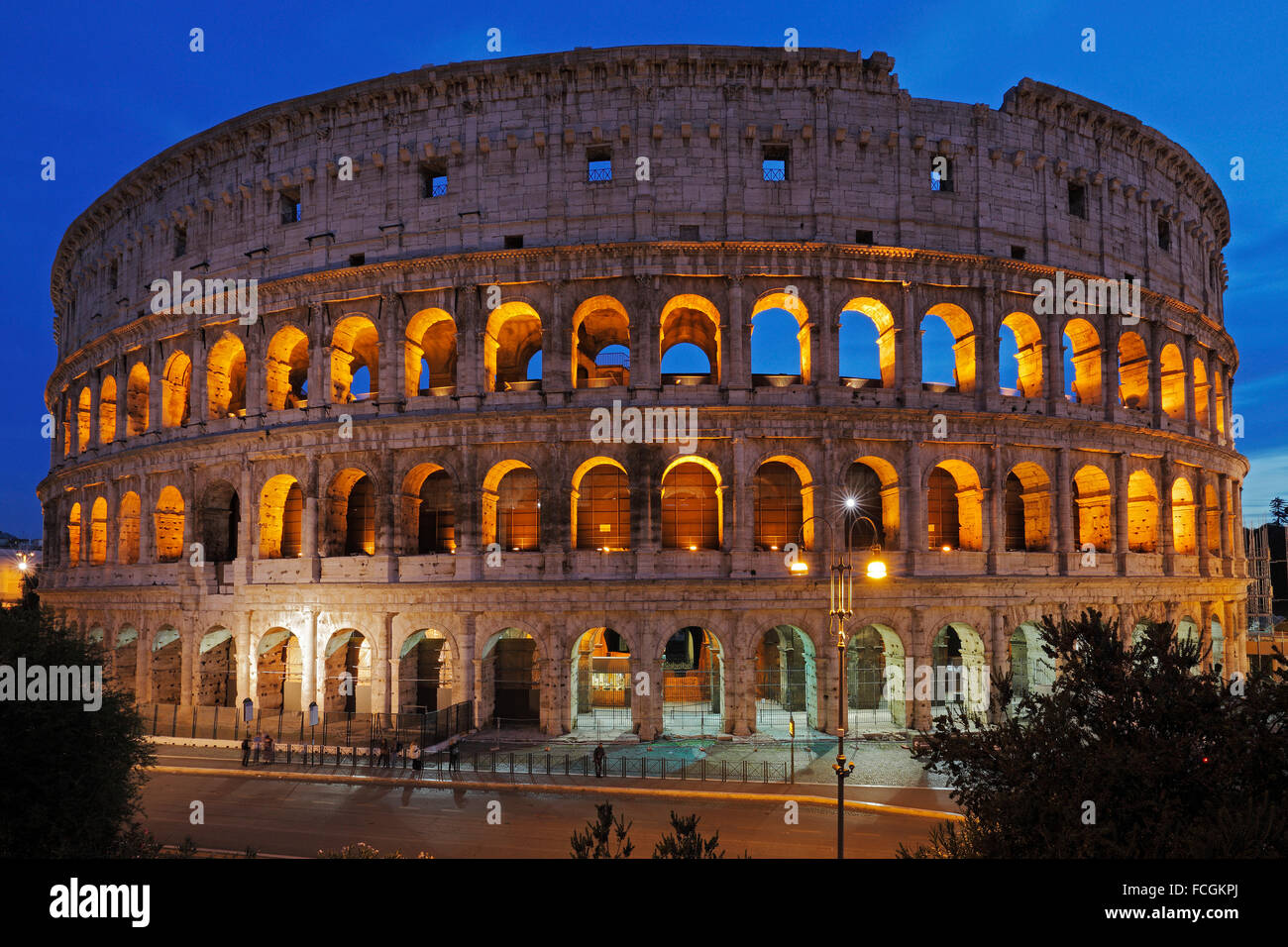 The Colosseum or Coliseum or Flavian Amphitheatre in Rome, Italy;  (Latin: Amphitheatrum Flavium); Anfiteatro Flavio or Colosseo Stock Photo