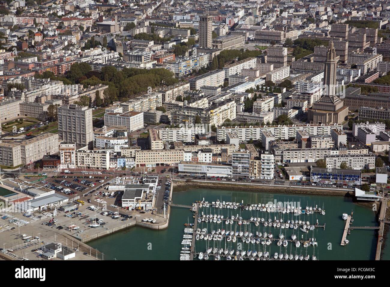 FLIGHT OVER THE SEINE-MARITIME, FRANCE Stock Photo