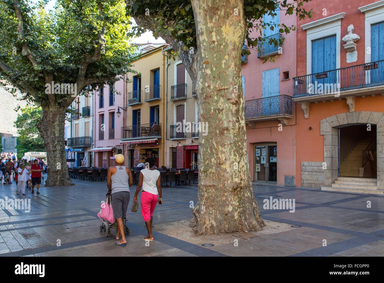 TOWN OF COLLIOURE, PYRENEES-ORIENTALES, FRANCE Stock Photo