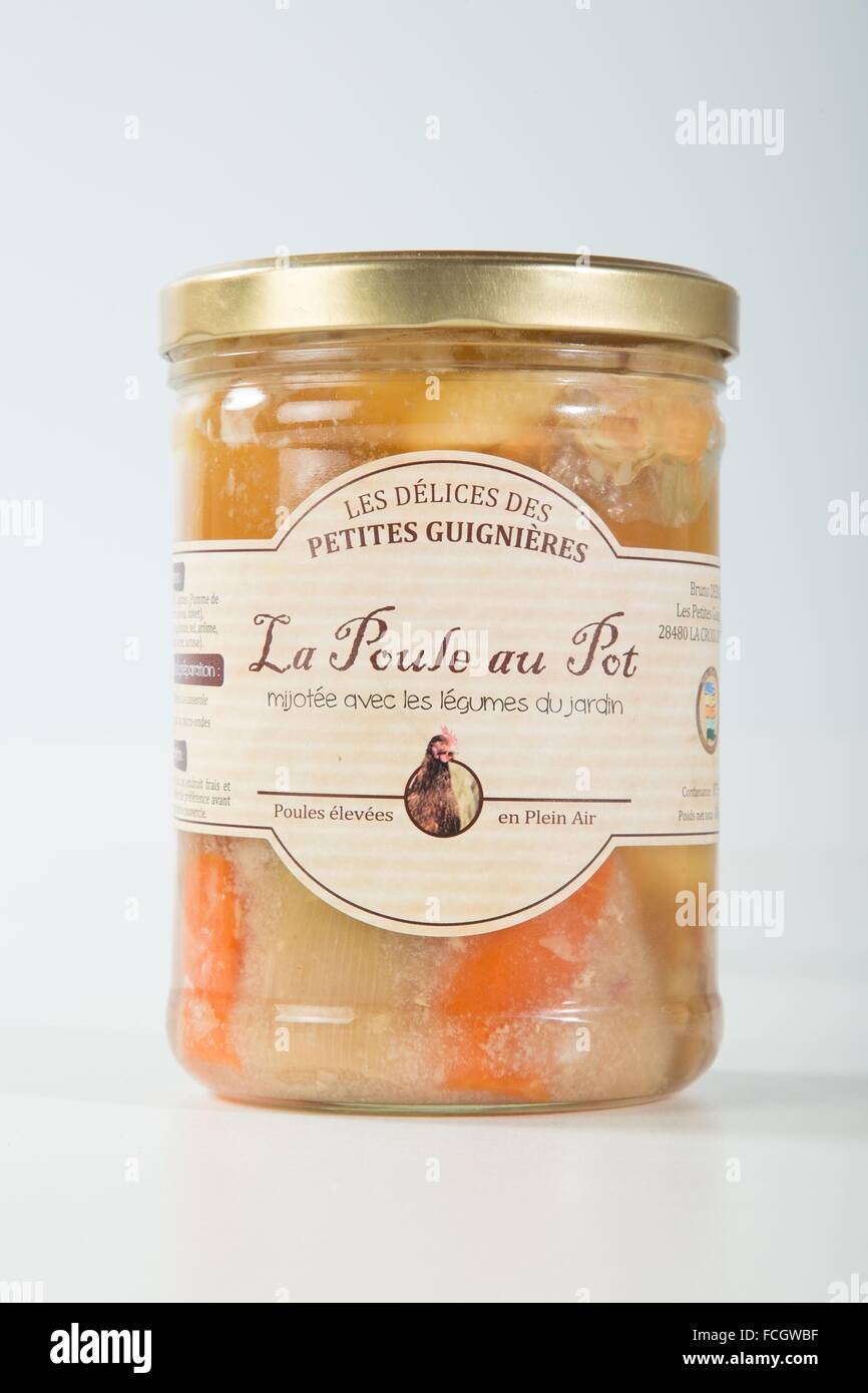 POTTED LOCAL PRODUCE AND SPECIALTIES, (28) EURE ET LOIR, CENTRE Stock Photo