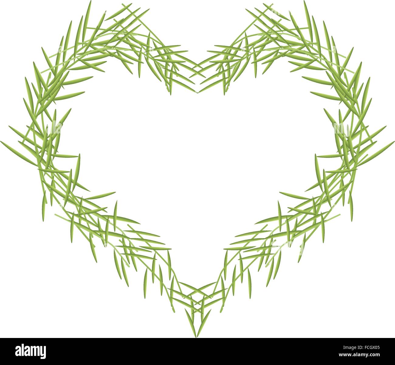 Love Concept, Illustration of Fresh Green Leaves in A Heart Shape ...