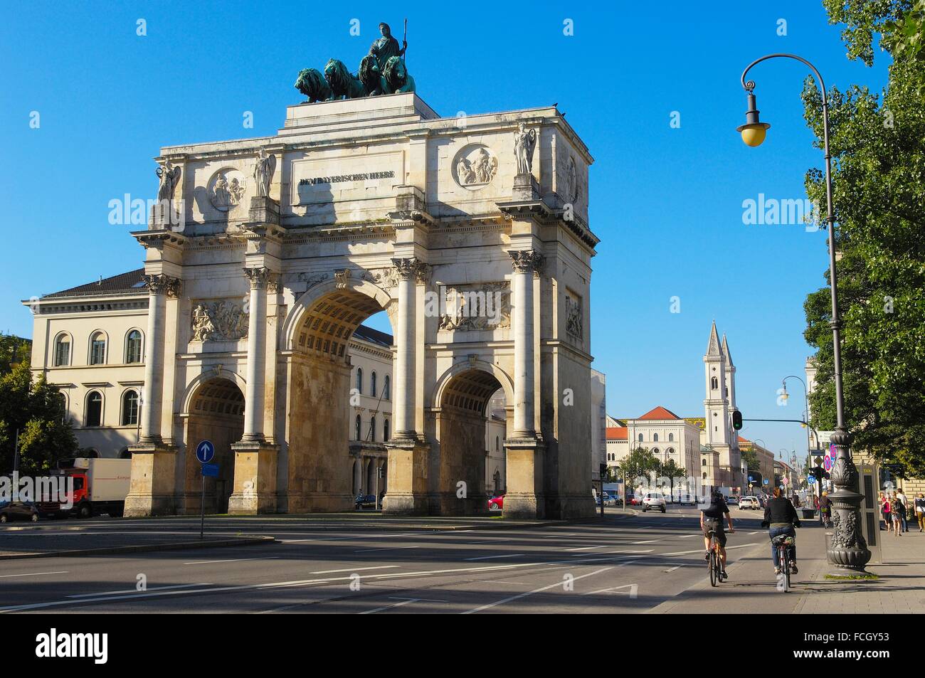 The Siegestor, Triumphal Arch, Victory Gate, Munich. Bavaria. Germany ...