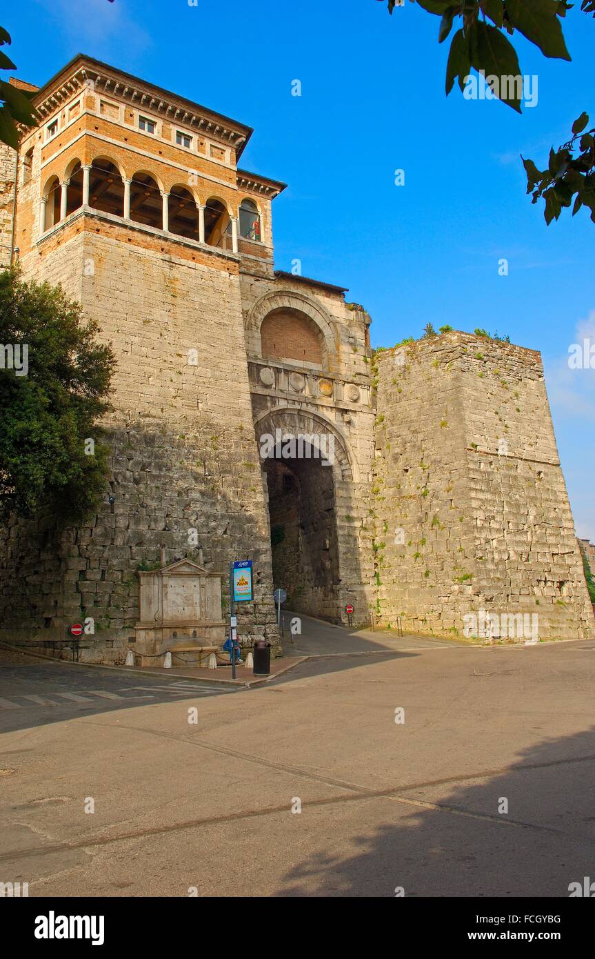 Perugia, Etruscan arch, Umbria, Italy Stock Photo - Alamy