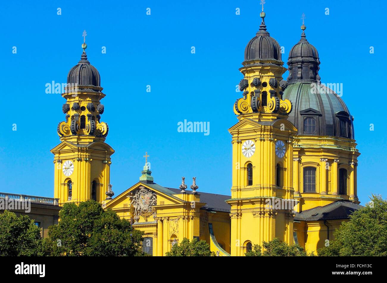 Munich, Theatiner church, St. Kajetan, Hofgarten, Bavaria, Germany. Stock Photo
