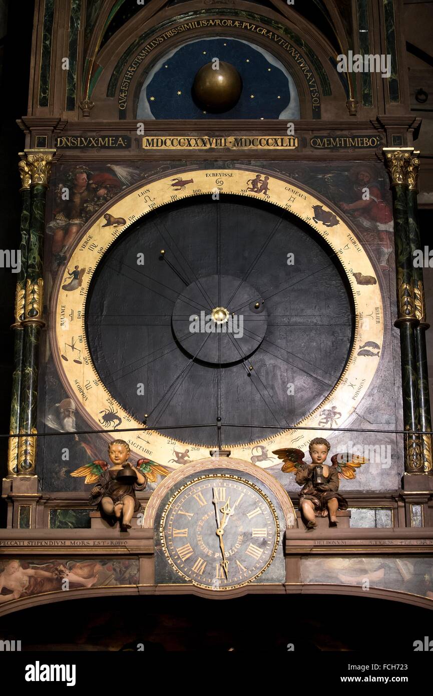 Strasbourg, cathedral, astronomic clock, Alsace, France. Stock Photo