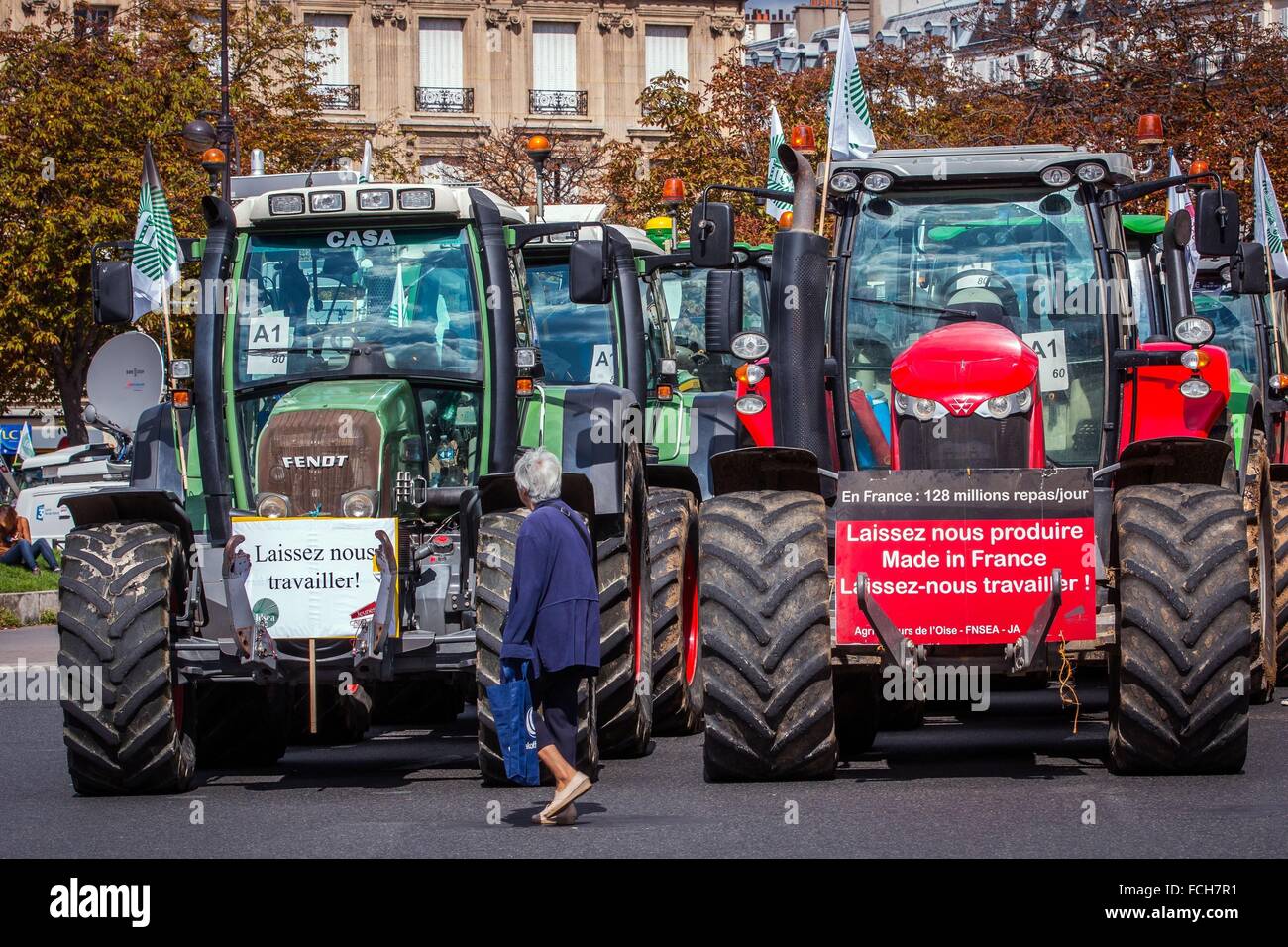 PROTEST DEMONSTRATIONS BY FARMERS IN PARIS Stock Photo