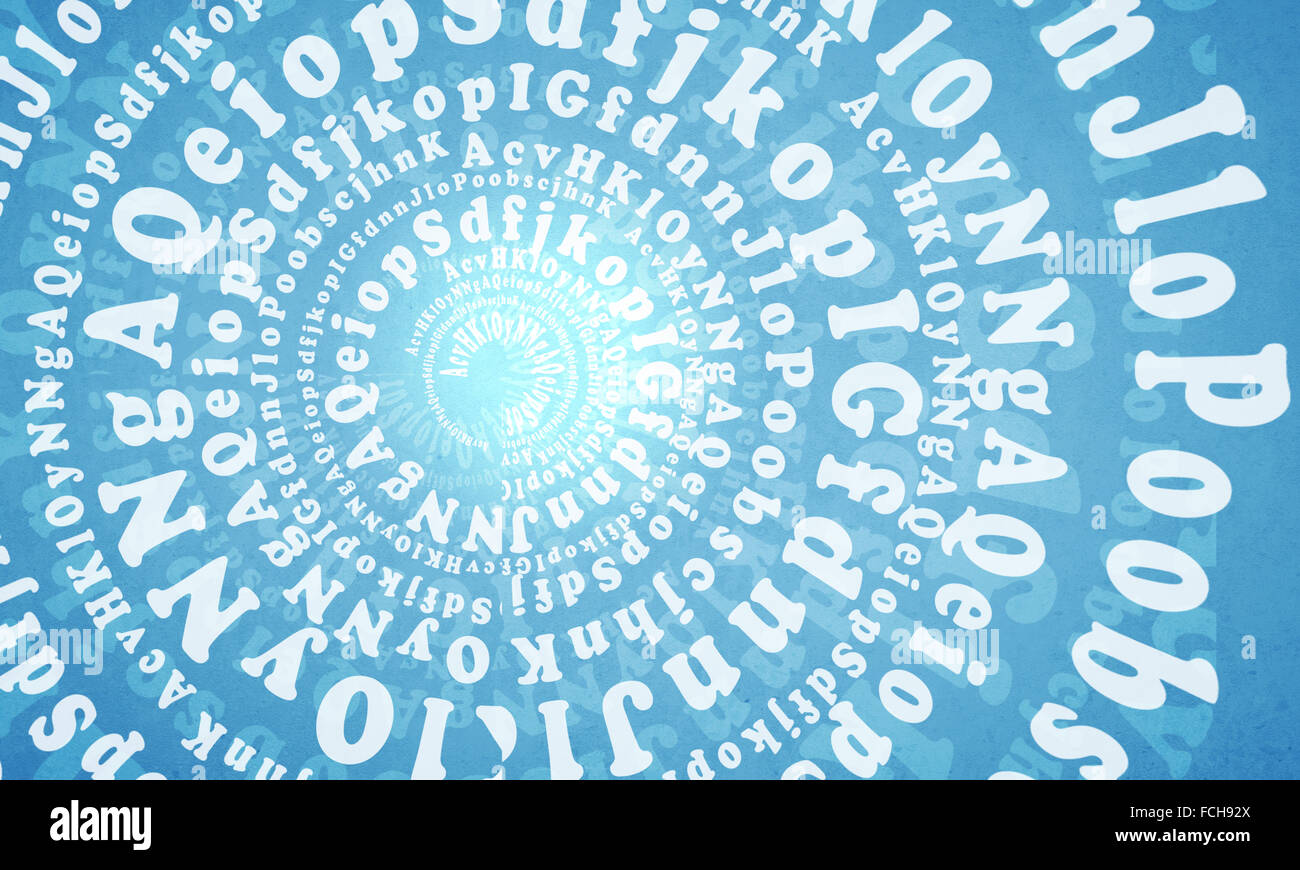 Background image with alphabet letters on blue backdrop Stock Photo - Alamy