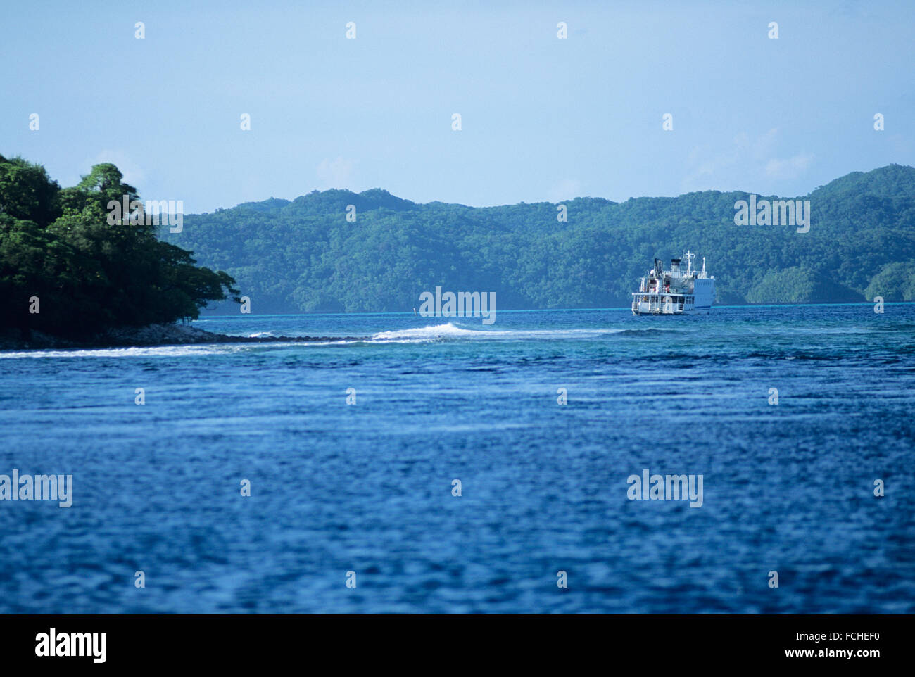 Ocean and island views of Palau Islands Stock Photo