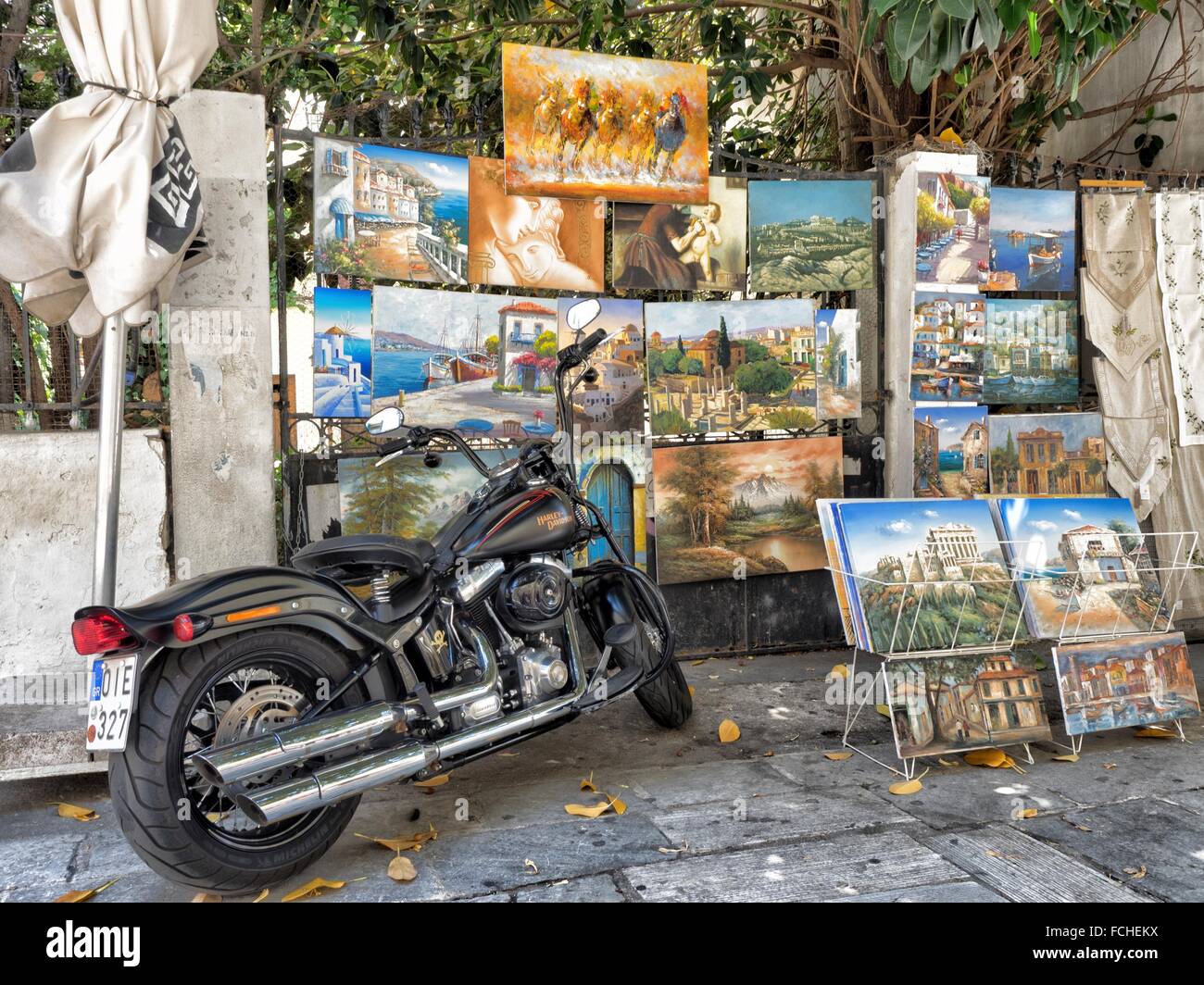 Athens Street Scene Stock Photo Alamy
