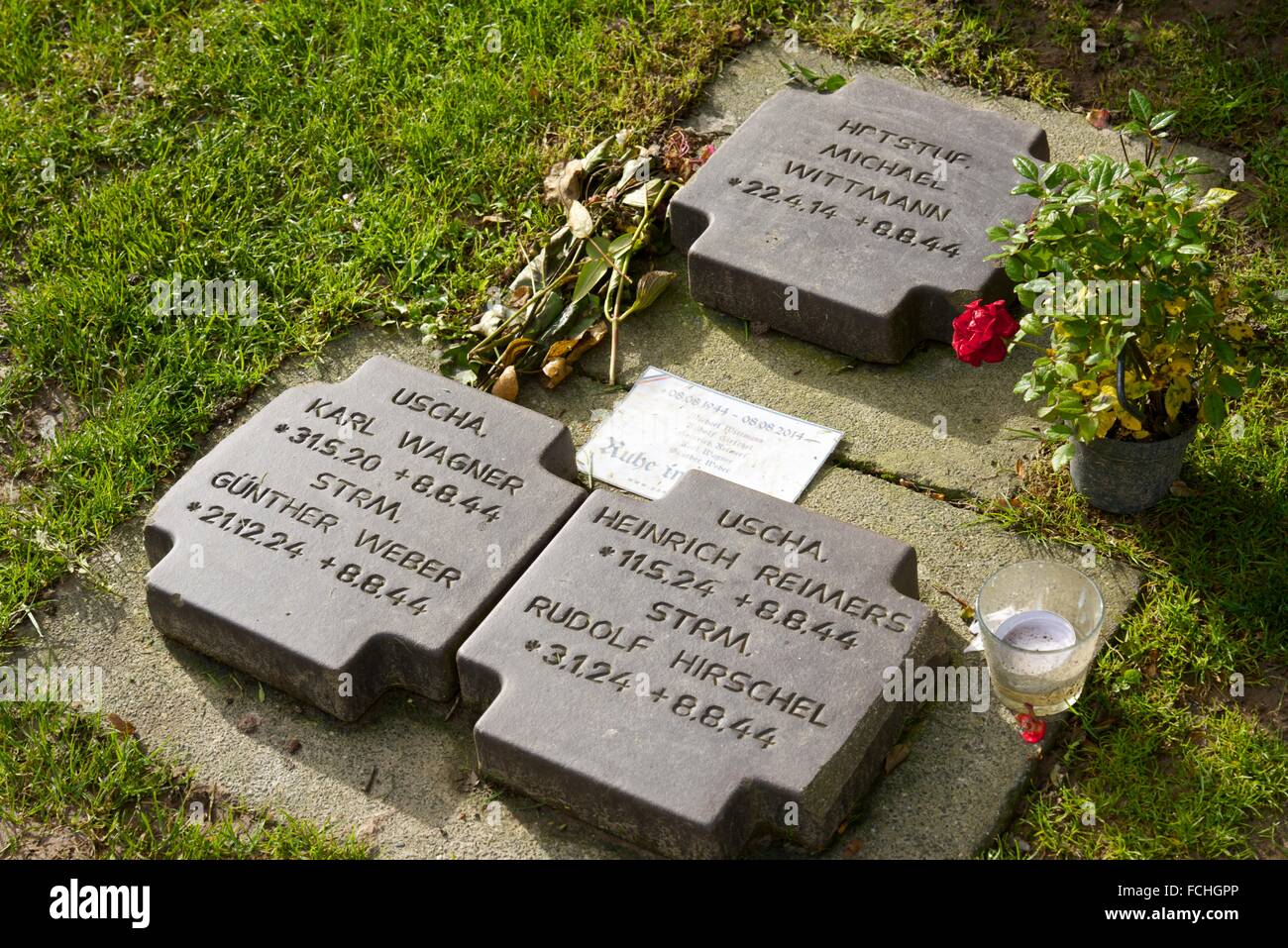 Tomb tank commander Michael Wittmann. German Military Cemetery at La