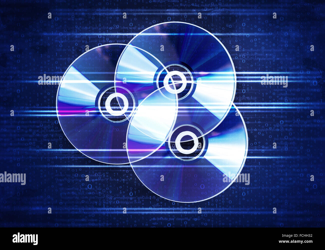 Conceptual image with CD disk and binary code Stock Photo Alamy