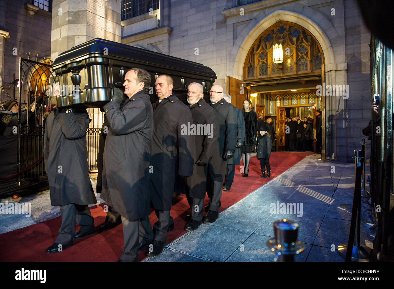 Montreal, Canada. 22nd Jan, 2016. Rene Angelil's funeral was celebrated