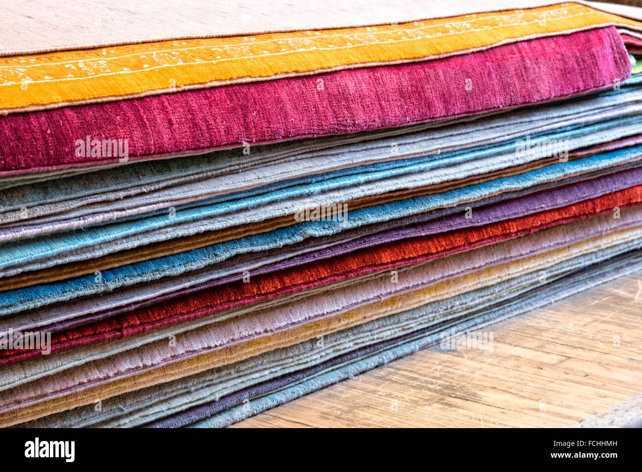 Carpeting Samples Stacked in a Retail Store Display. New York City ...