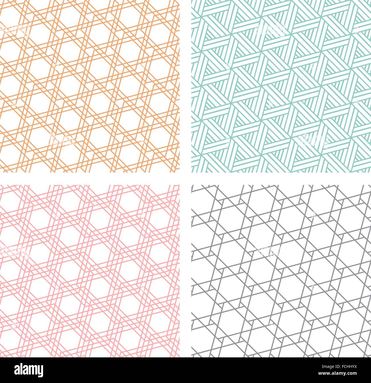Set of Geometric diagonal line seamless pattern, vector Stock Vector ...