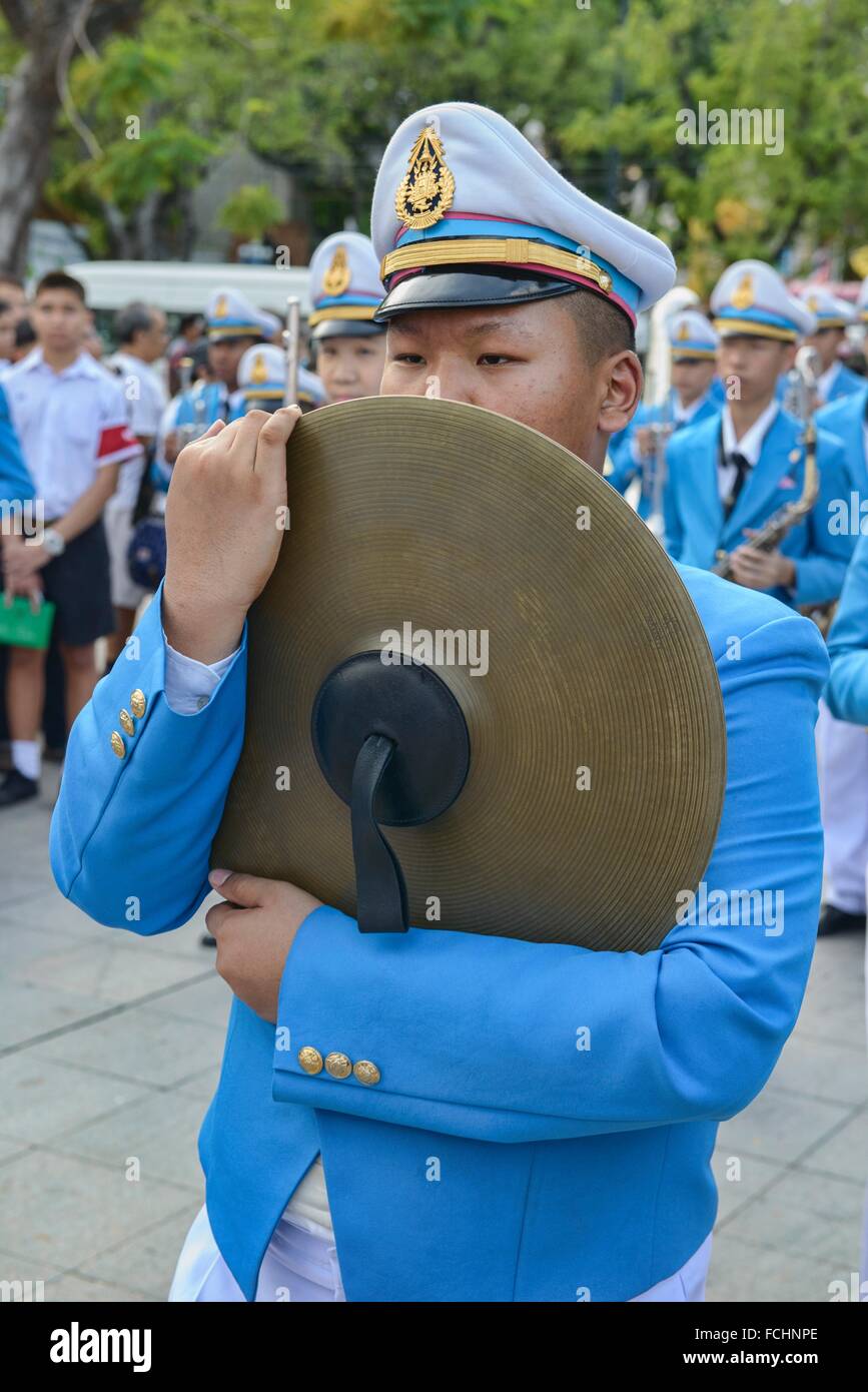 cymbal player in a marching band, Bangkok, Thailand Stock Photo Alamy
