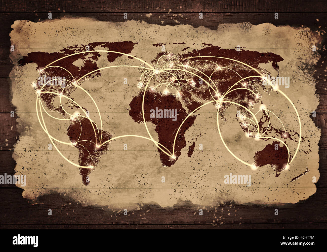 Conceptual background image of world map and connection lines Stock ...