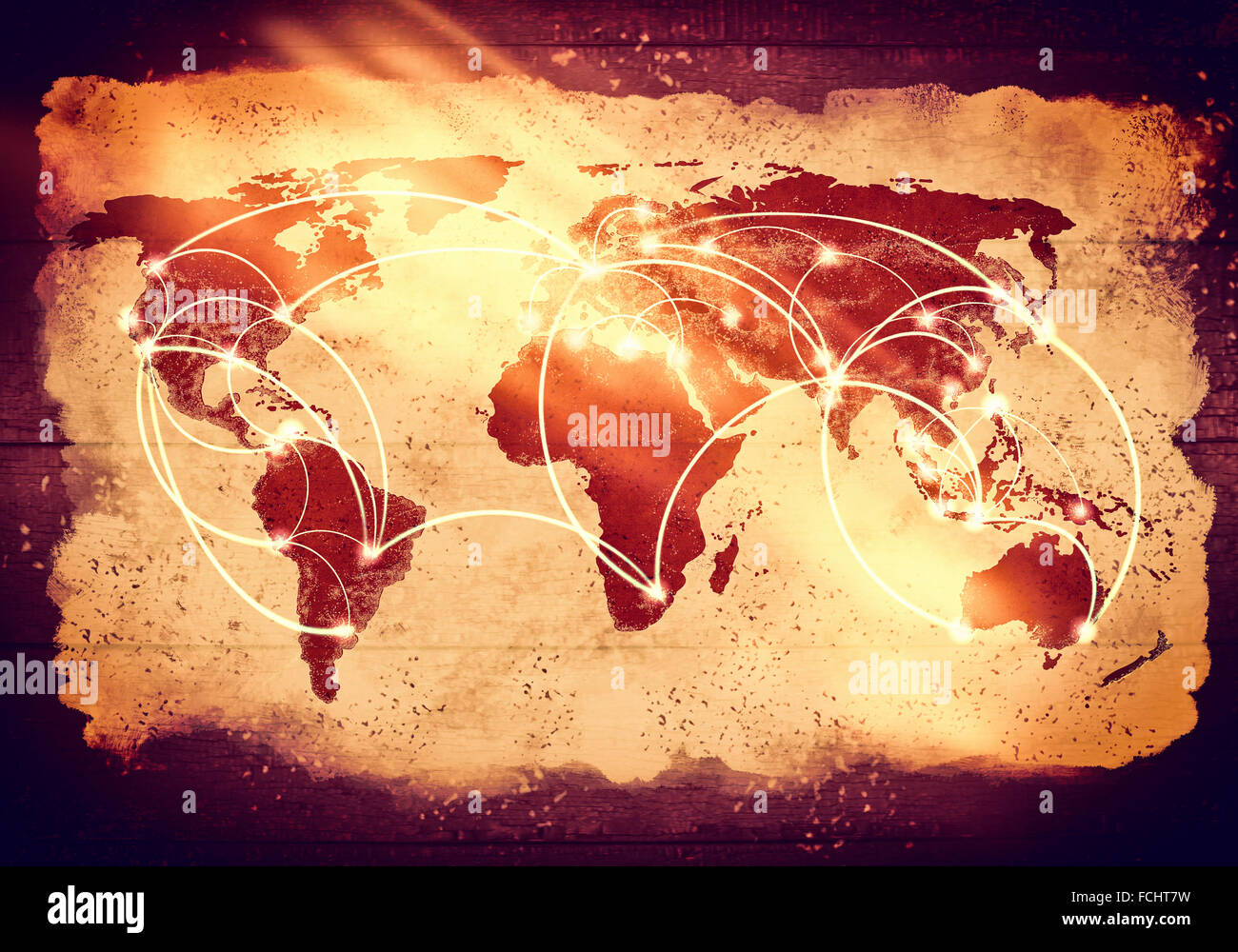 Conceptual background image of world map and connection lines Stock ...