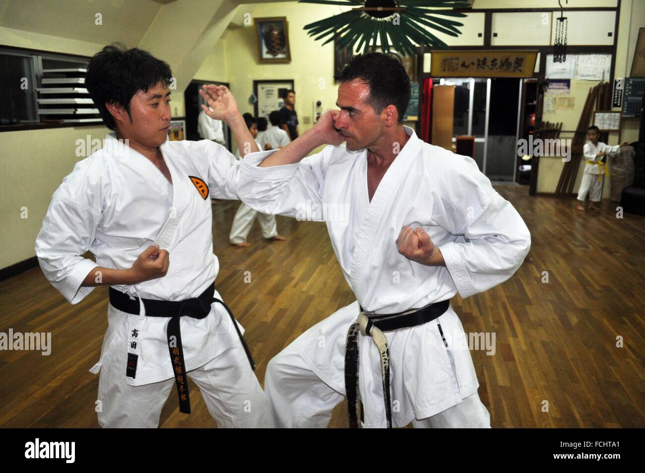 Naha, Okinawa, Japan: Italian 4th dan Goju-ryu karate sensei Gabriele  Parlani training at Meibukan Sou Honbu Dojo Stock Photo - Alamy