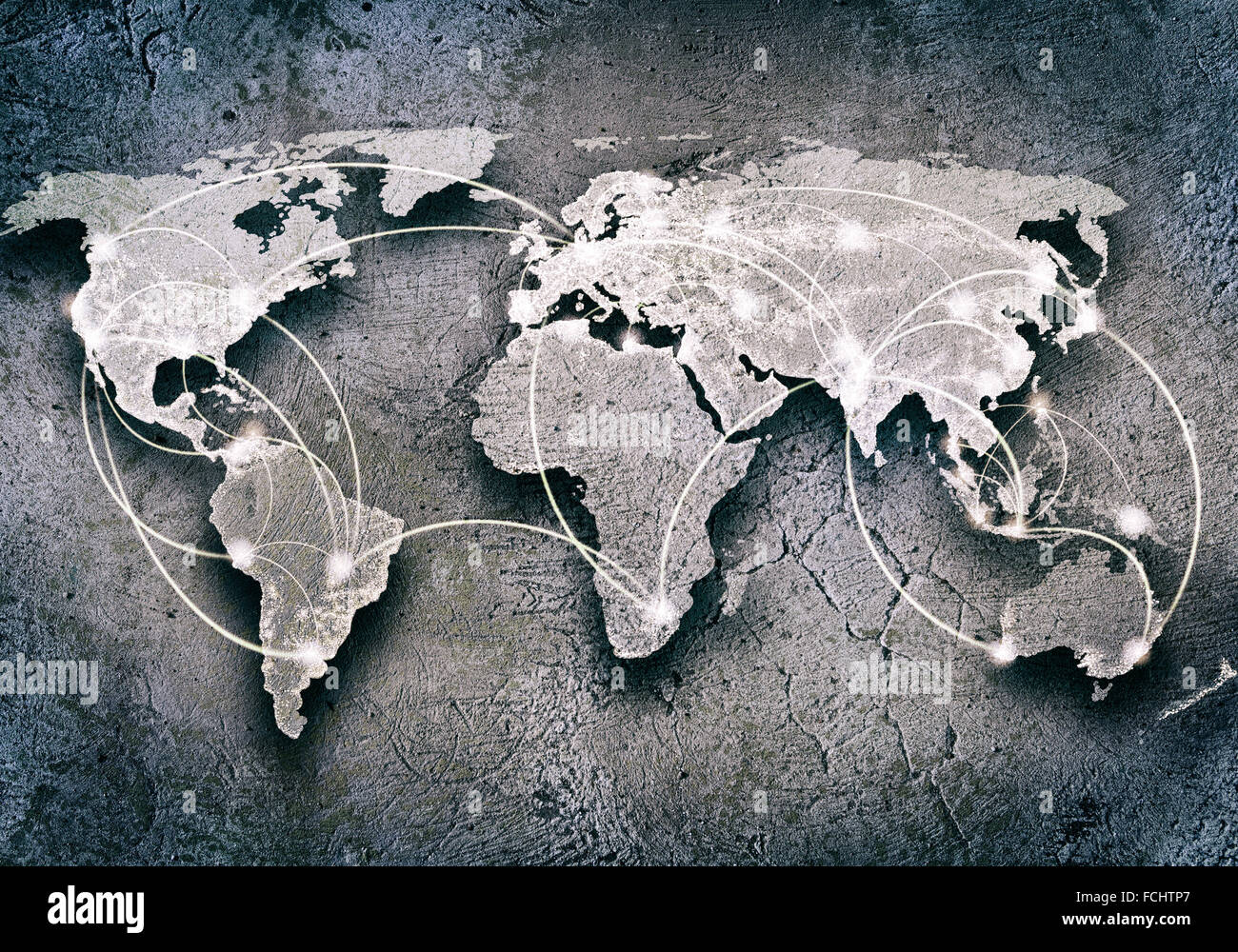 Conceptual background image of world map and connection lines Stock ...