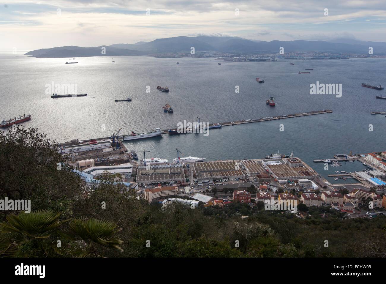 Aerial View Of Gibraltar Stock Photo - Alamy