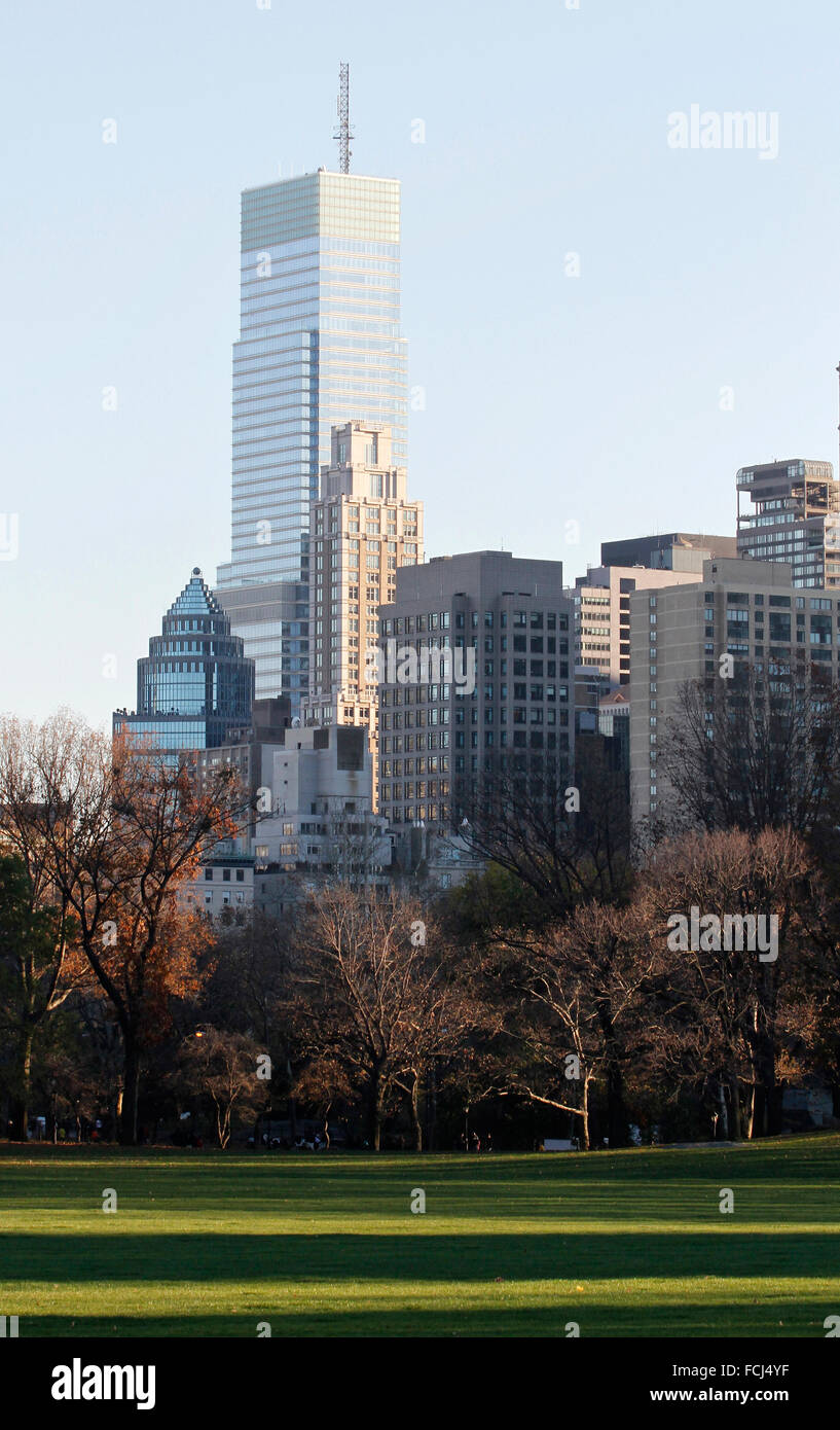 New York city skyline from central park Stock Photo