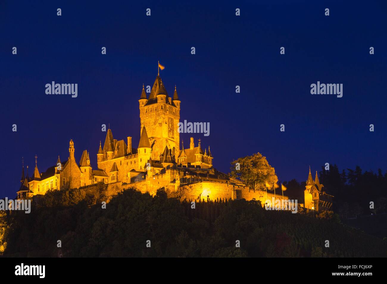 Cochem Reichsburg Bei Nacht Foto Bild Reise Mosel Cochem