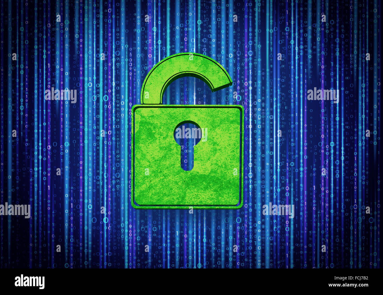 Conceptual digital image of lock on binary background Stock Photo - Alamy