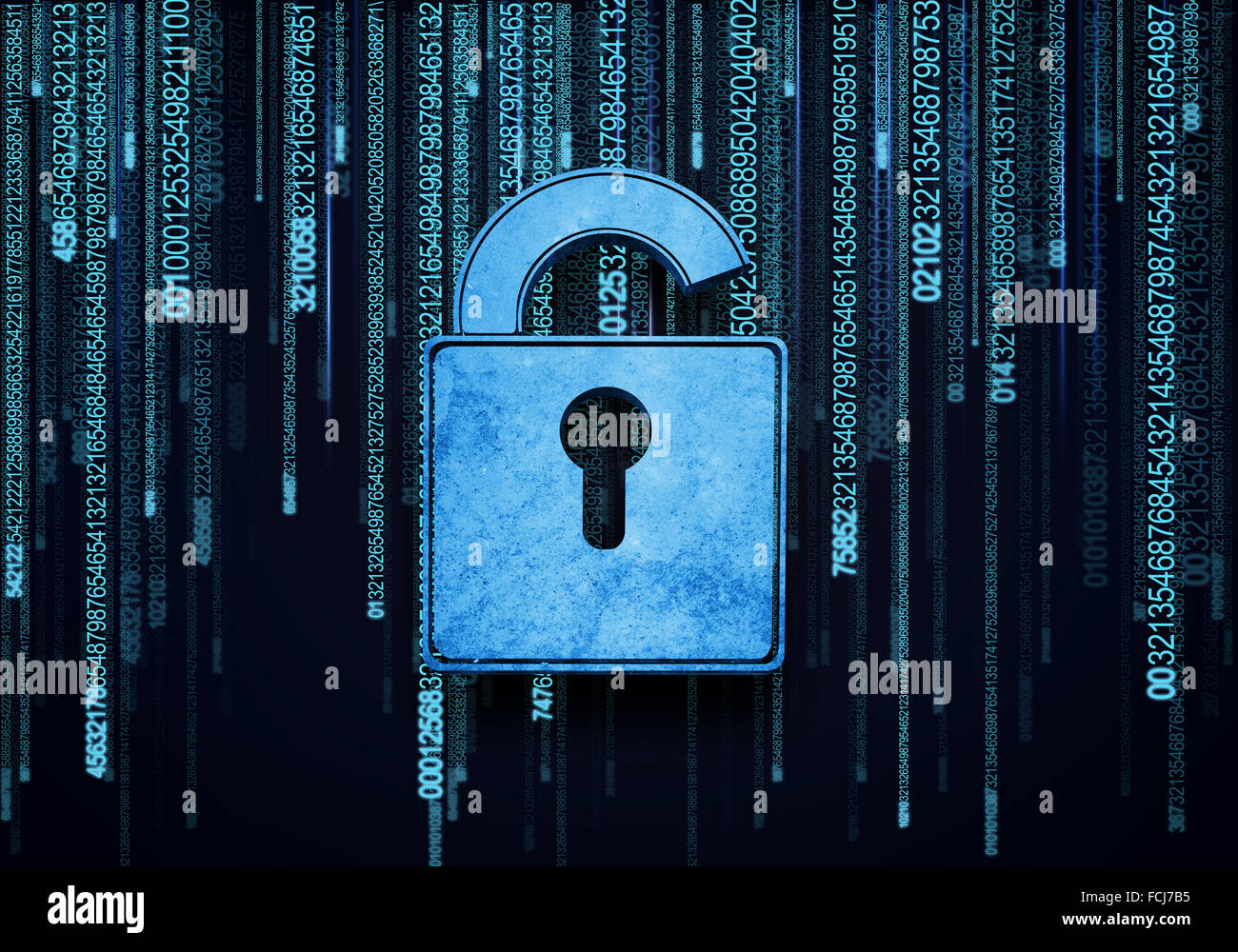 Conceptual digital image of lock on binary background Stock Photo - Alamy