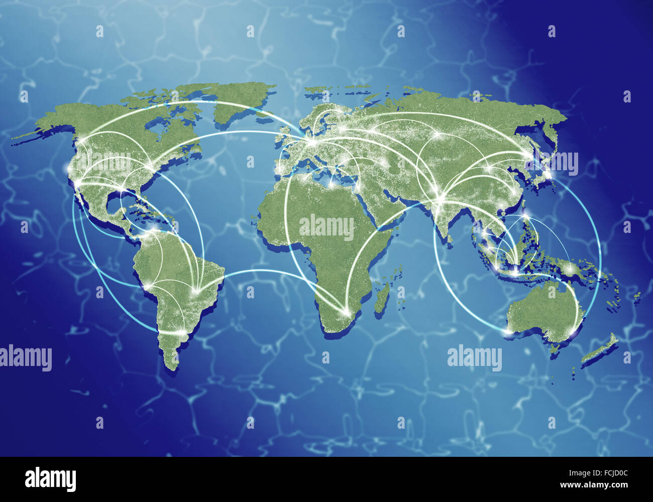 Background image with world map and connection lines Stock Photo - Alamy