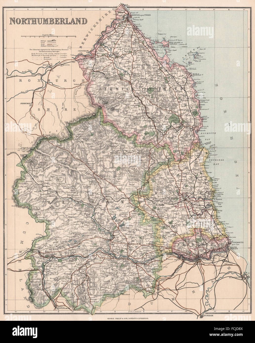 Map Of Hexham And Surrounding Area Map Of Hexham High Resolution Stock Photography And Images - Alamy