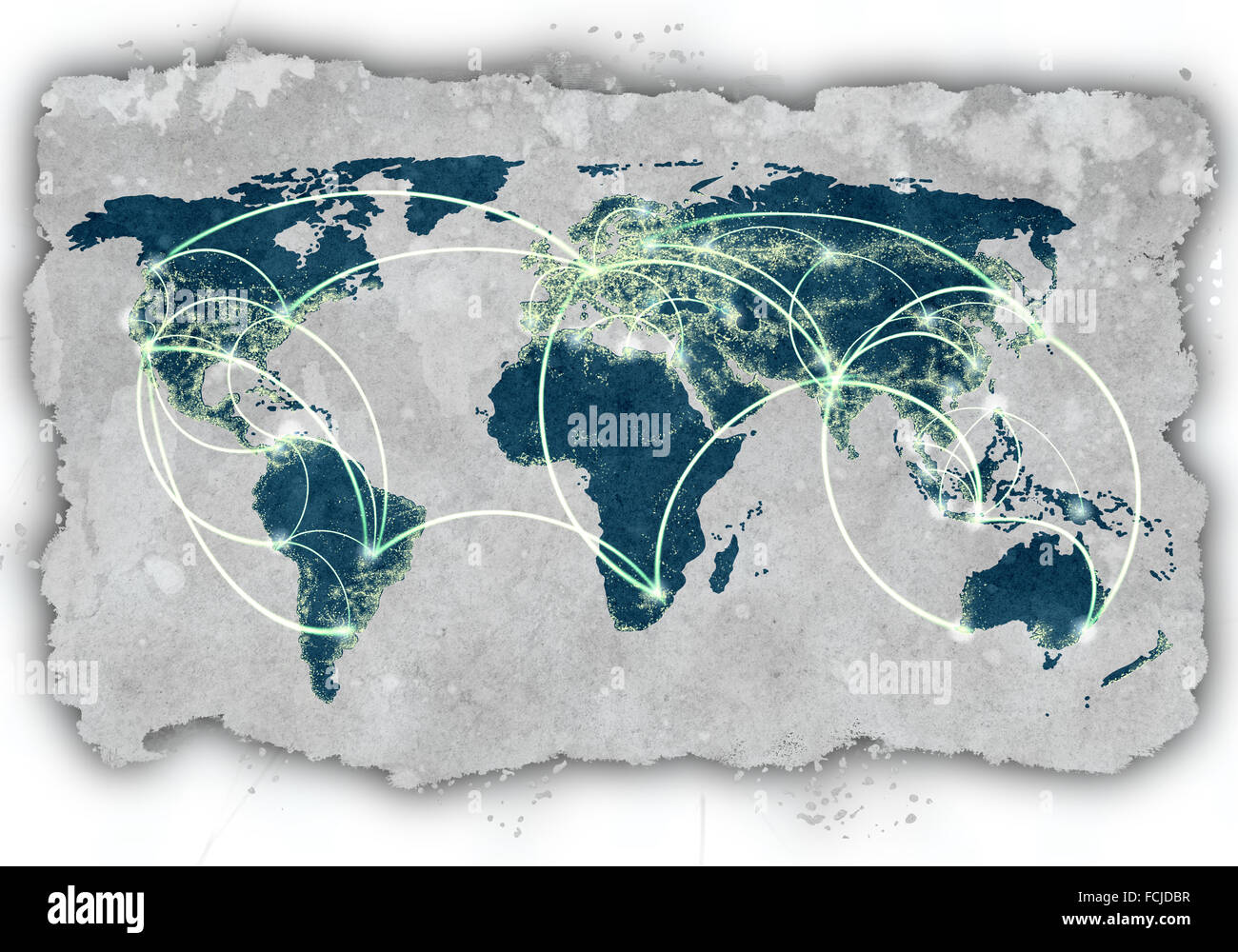 Background image with world map and connection lines Stock Photo - Alamy