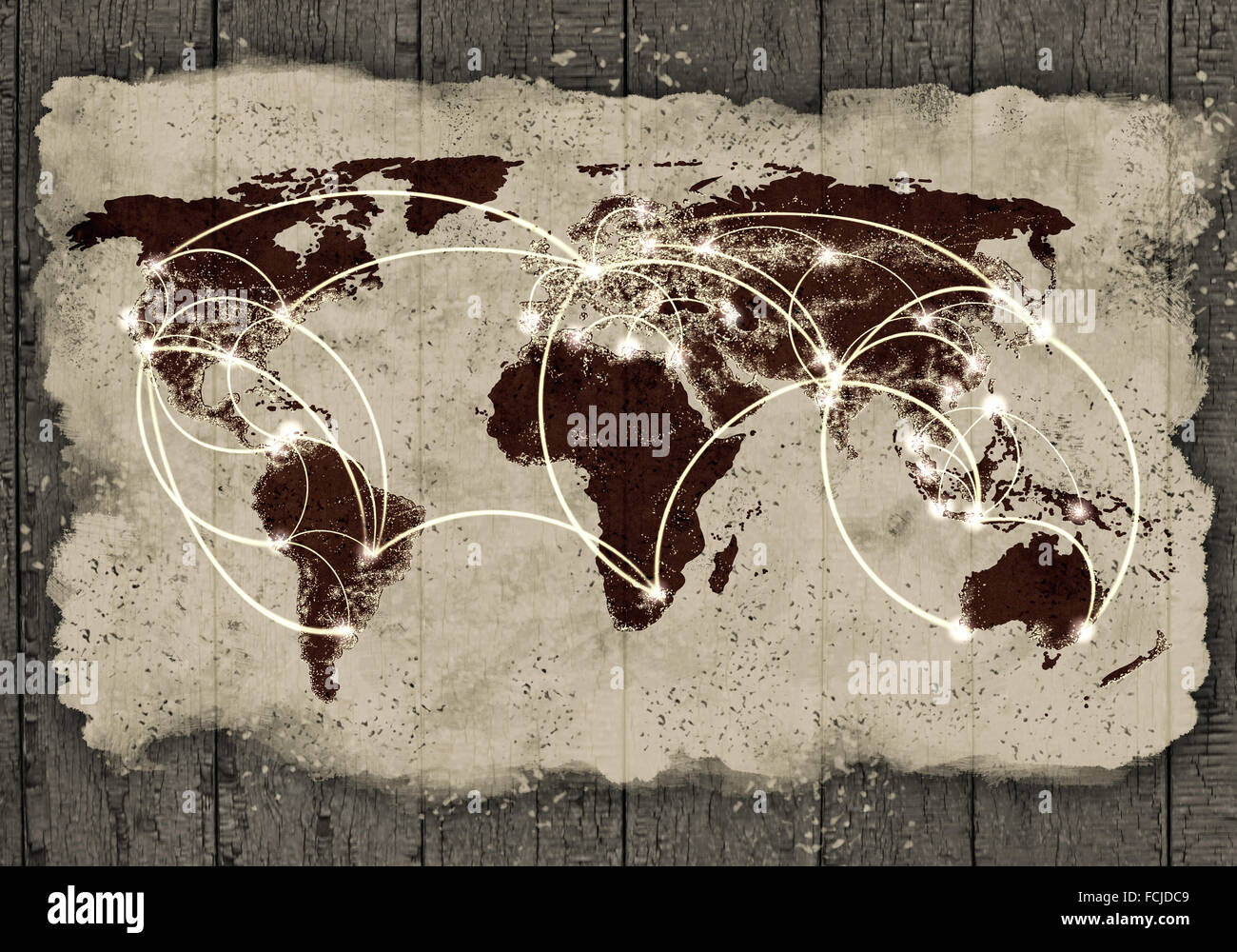 Background image with world map and connection lines Stock Photo - Alamy