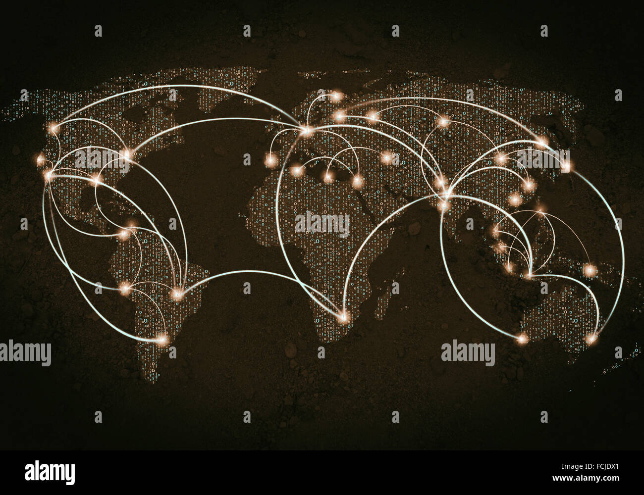 Background image with world map and connection lines Stock Photo - Alamy