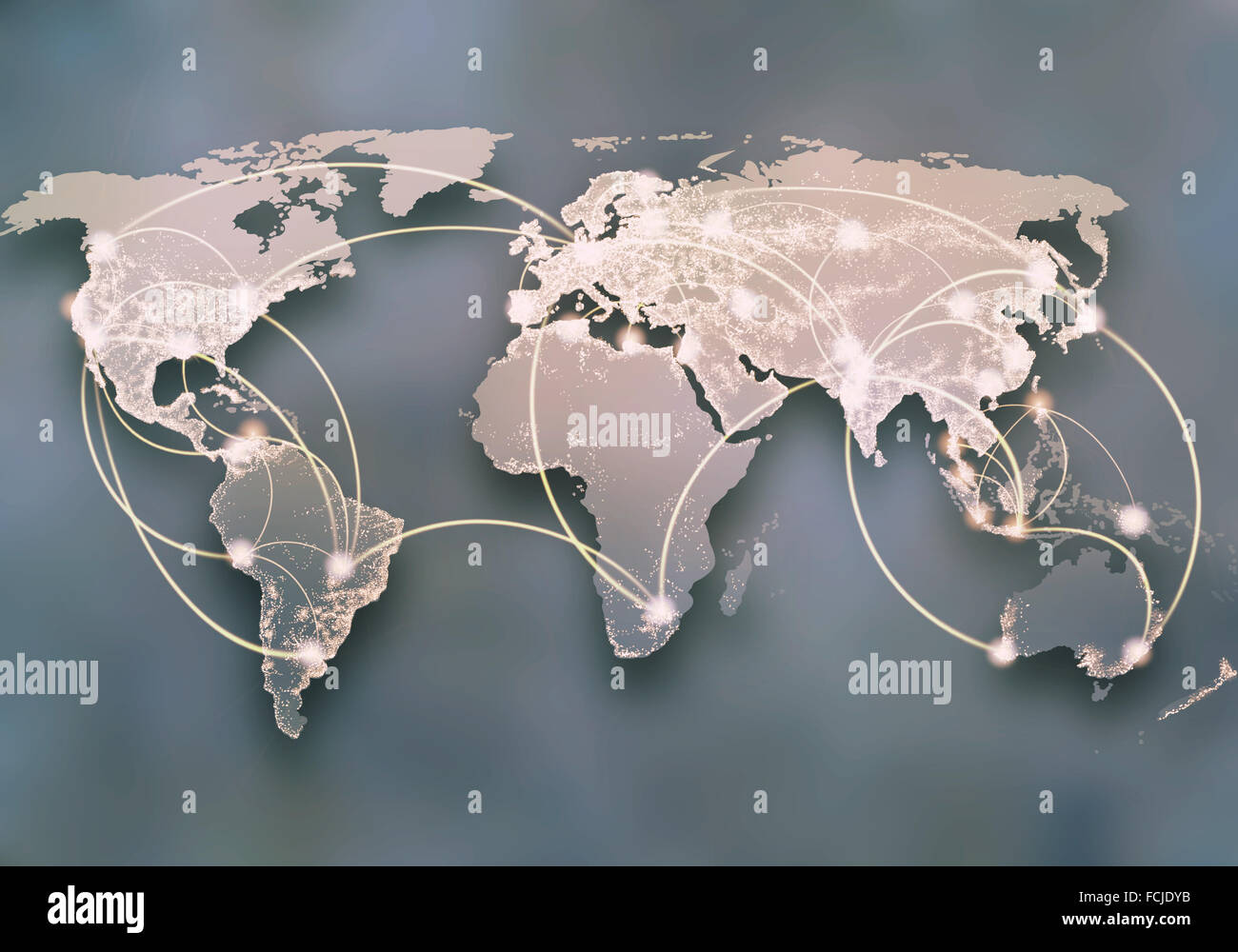 Background image with world map and connection lines Stock Photo - Alamy