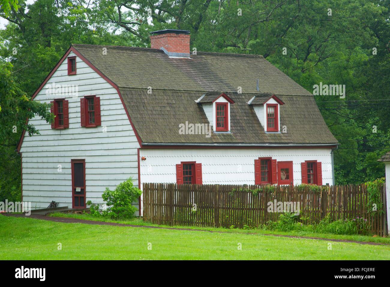 Johnson Ferry House, Washington Crossing Historic Park, New Jersey. Stock Photo
