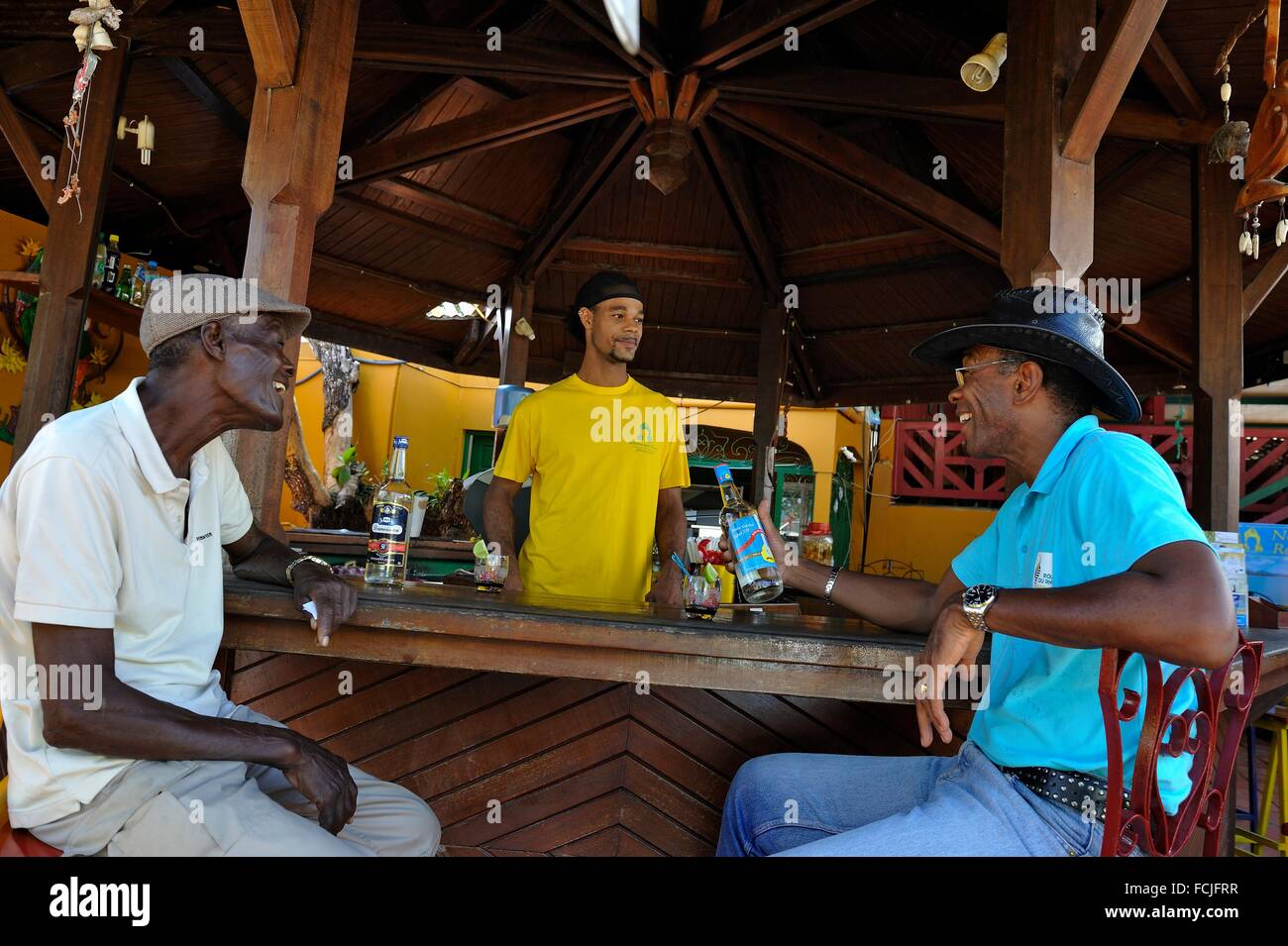 bar of the restaurant ´´Clara´´ by the sea at SainteRose, BasseTerre