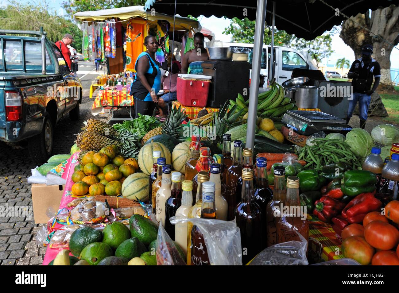 market of Sainte-Rose, Basse-Terre, Guadeloupe, overseas region of France,  Leewards Islands, Lesser Antilles, Caribbean Stock Photo - Alamy