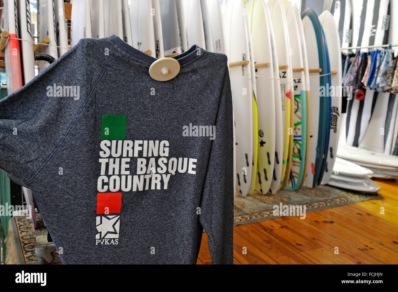 Pukas, streetwear and surf shop, Nagusia street, Old Town, San Sebastian,  Bay of Biscay, province of Gipuzkoa, Basque Country Stock Photo - Alamy