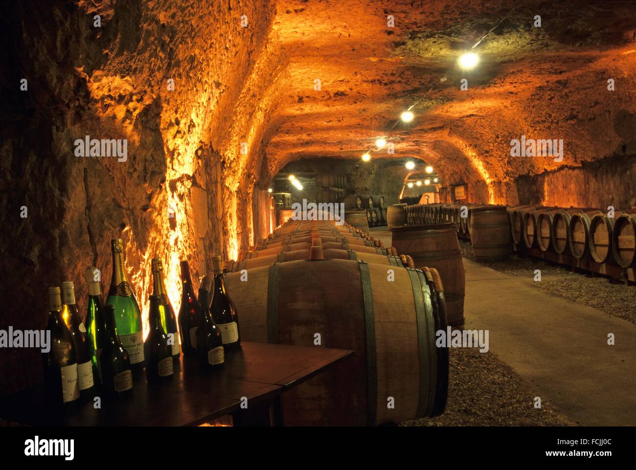 cellar of Bredif wine growing estate, Vouvray, Loire valley near Tours