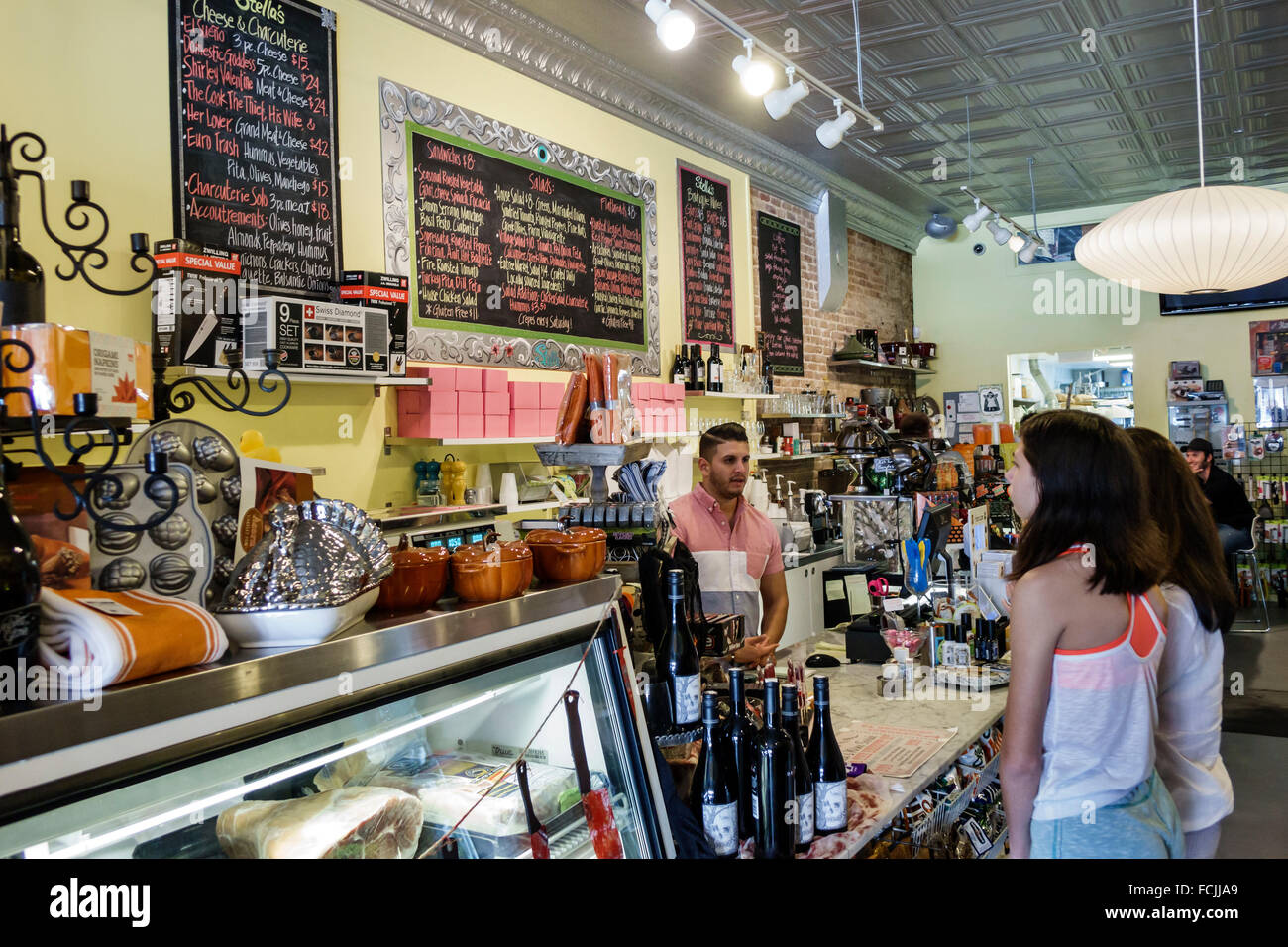 Florida,South,Ocala,downtown,SW Broadway Street,Stella's Modern Pantry,restaurant restaurants food dining eating out cafe cafes bistro,interior inside Stock Photo