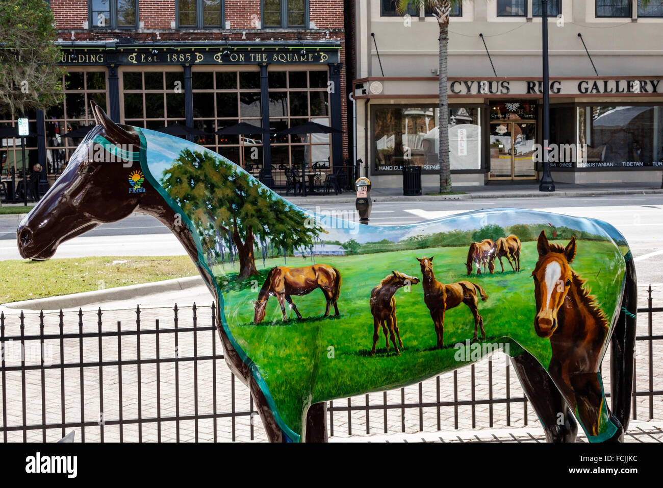 Ocala Florida Downtown Square Horse Fever fiberglass statue sculpture