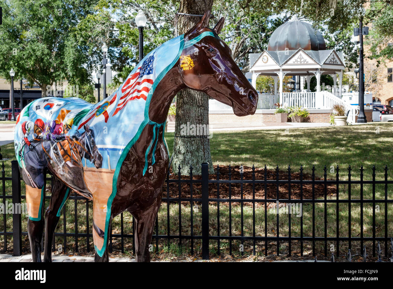 Ocala Florida Downtown Square Horse Fever fiberglass statue sculpture